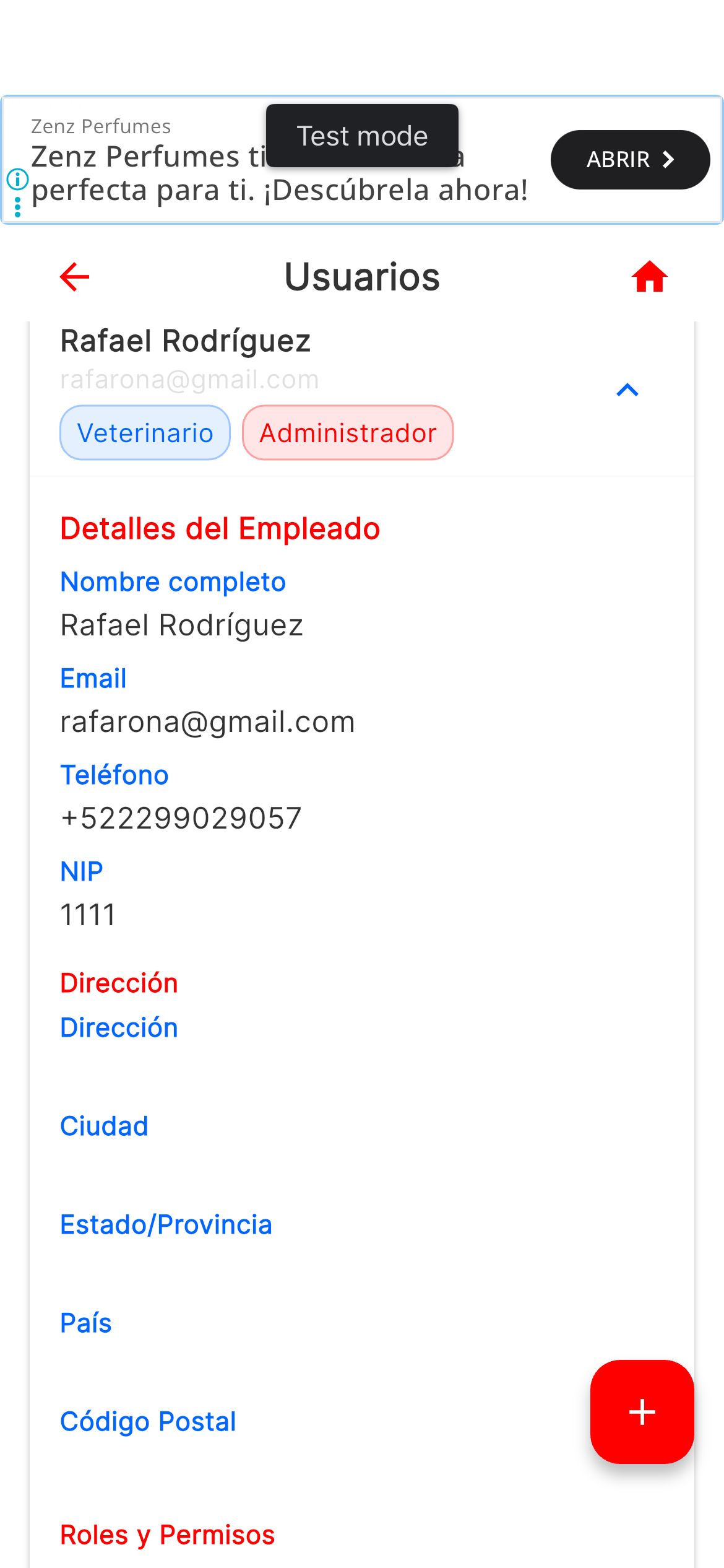 Gestión de usuarios en RedVet