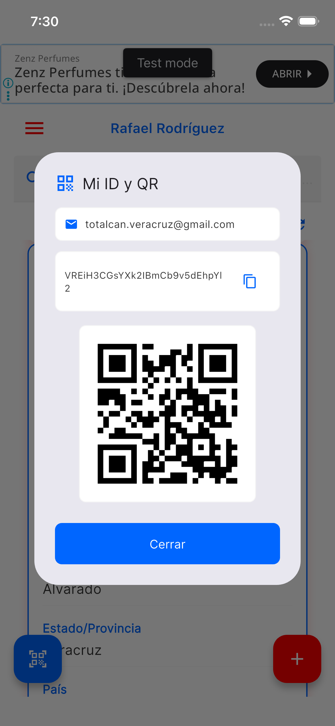 ID y QR de la clínica en RedVet